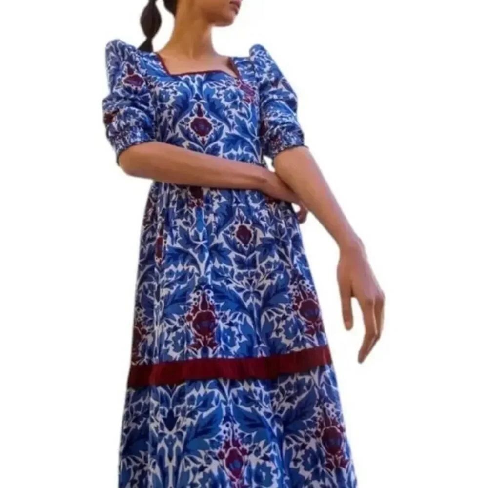 Beyond by Vera Poppy Dress in Pomegranate Blue Women’s Sz. L